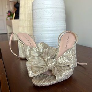 Loeffler Randall Camellia Pleated Knot Sandal (Gold)